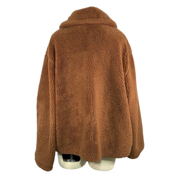 Gap XL Faux Fur Brown Teddy Coat - Picture 2 of 5